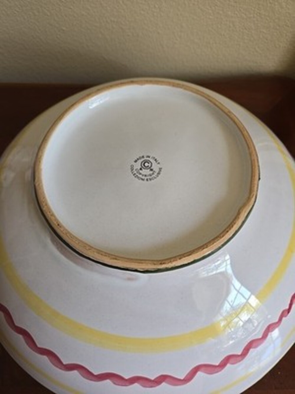Large serving Bowl Lemons Italian Art Pottery MOMA CERAMICHE ARTIGIANALI  13.5" - Picture 5 of 6